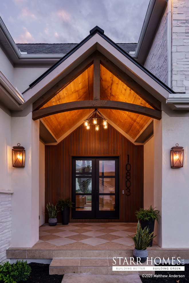 Entryway - transitional entryway idea in Kansas City
