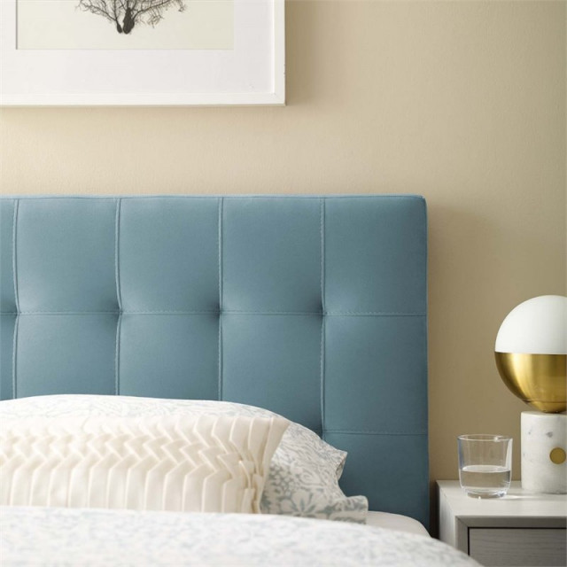 Modway Lily Biscuit Tufted Twin Performance Velvet Headboard in Light ...