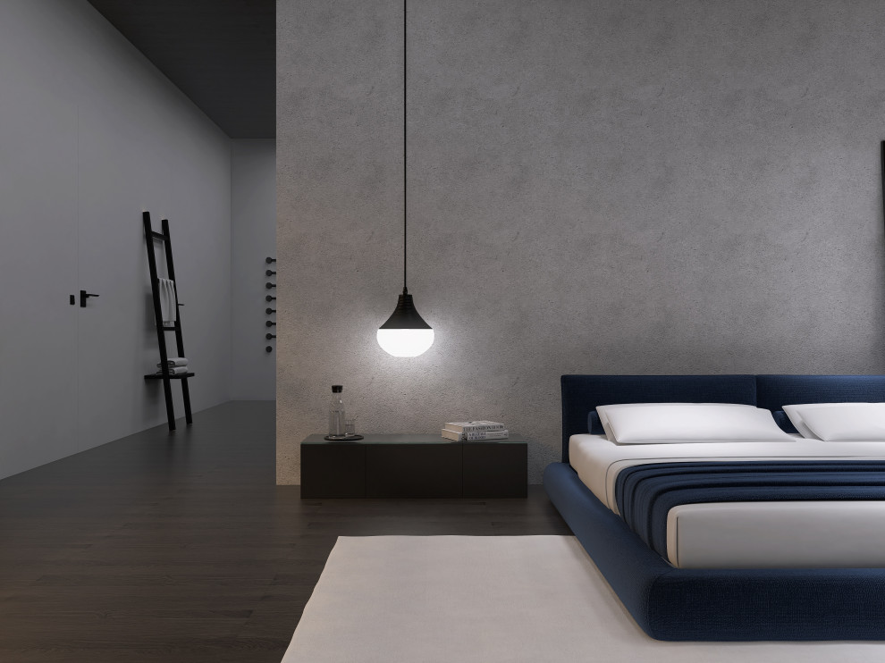 Спальня с атмосферой спокойствия  интерьер мастер блока спальни с ванной