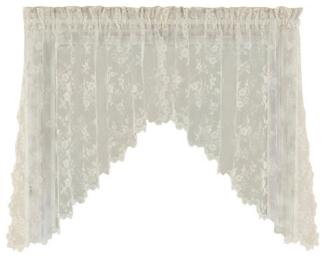 Saturday Knight Petite Fleur 78X30 Swag Valance in Ivory, 30