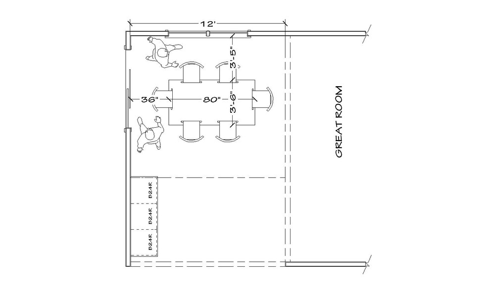 What size dining tables work well in a 12x12 dining room? Round, recta