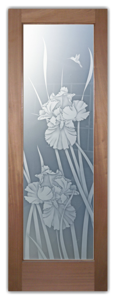 Front Door - Iris Hummingbird II - Mahogany - 36" x 80" - Book/Slab Door