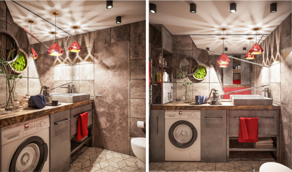 Квартира-студия 37м2 для молодой семьи в стиле Лофт