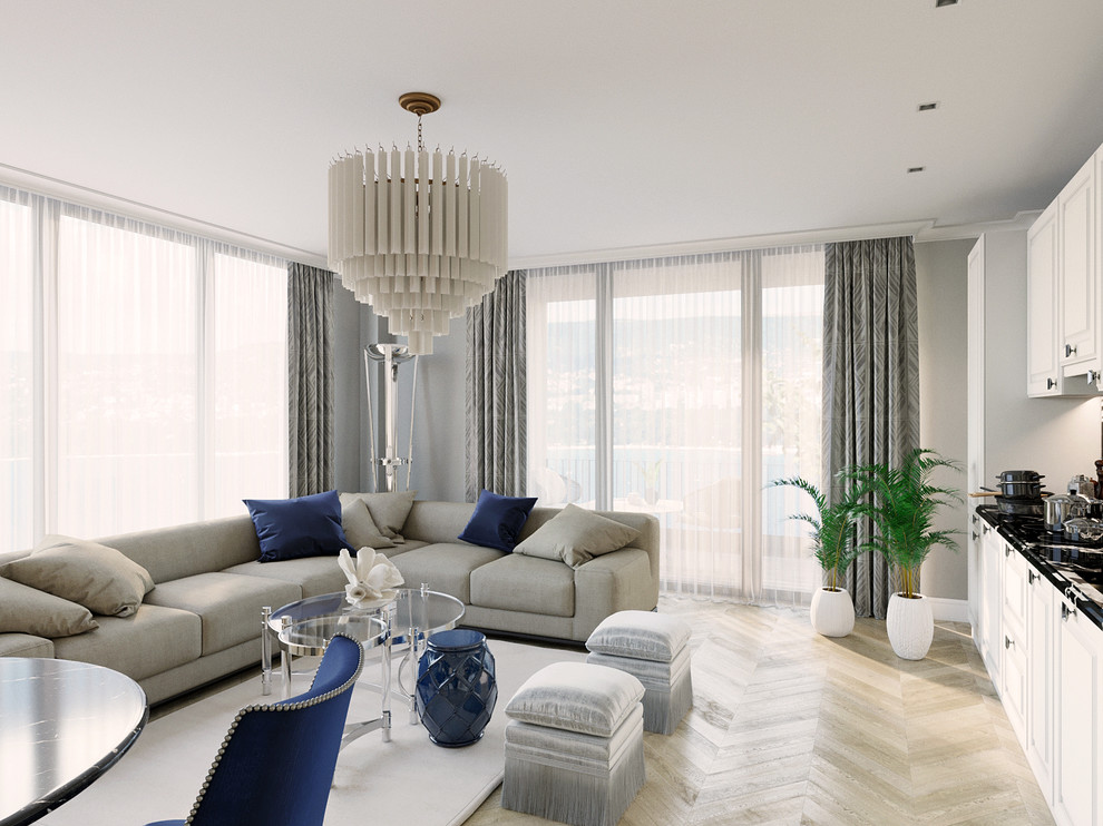 2-ух комнатная квартира стиль Неоклассика.