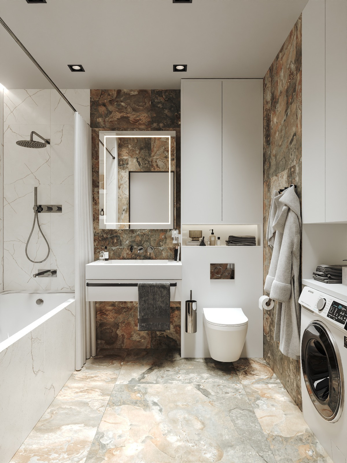 Светлая ванная комната