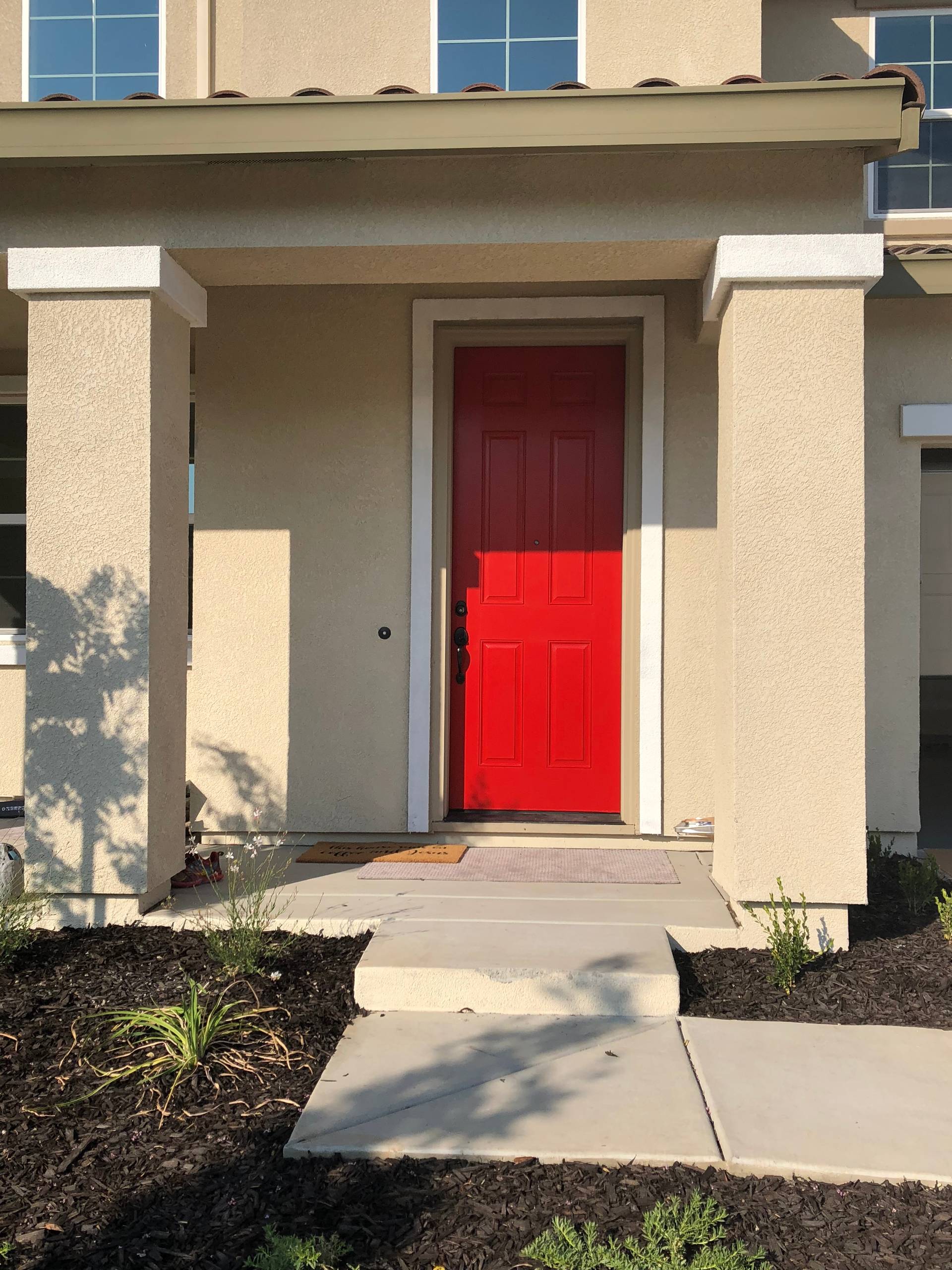 Red Door and White Trim