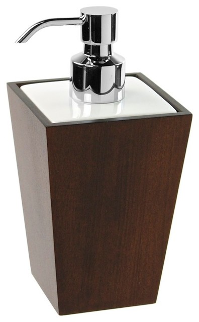 brown soap dispenser