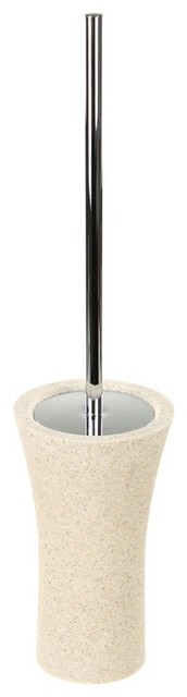 Free Standing Toilet Brush Holder Made From Stone, Natural Sand