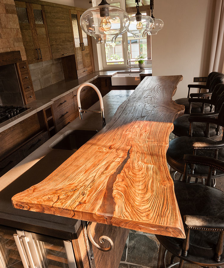 Столешница из массива дерева для кухонного острова Аметис