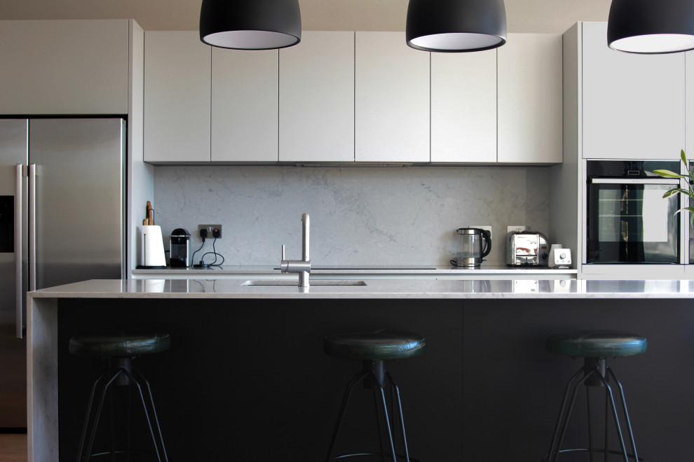 This is an example of a modern kitchen in London.