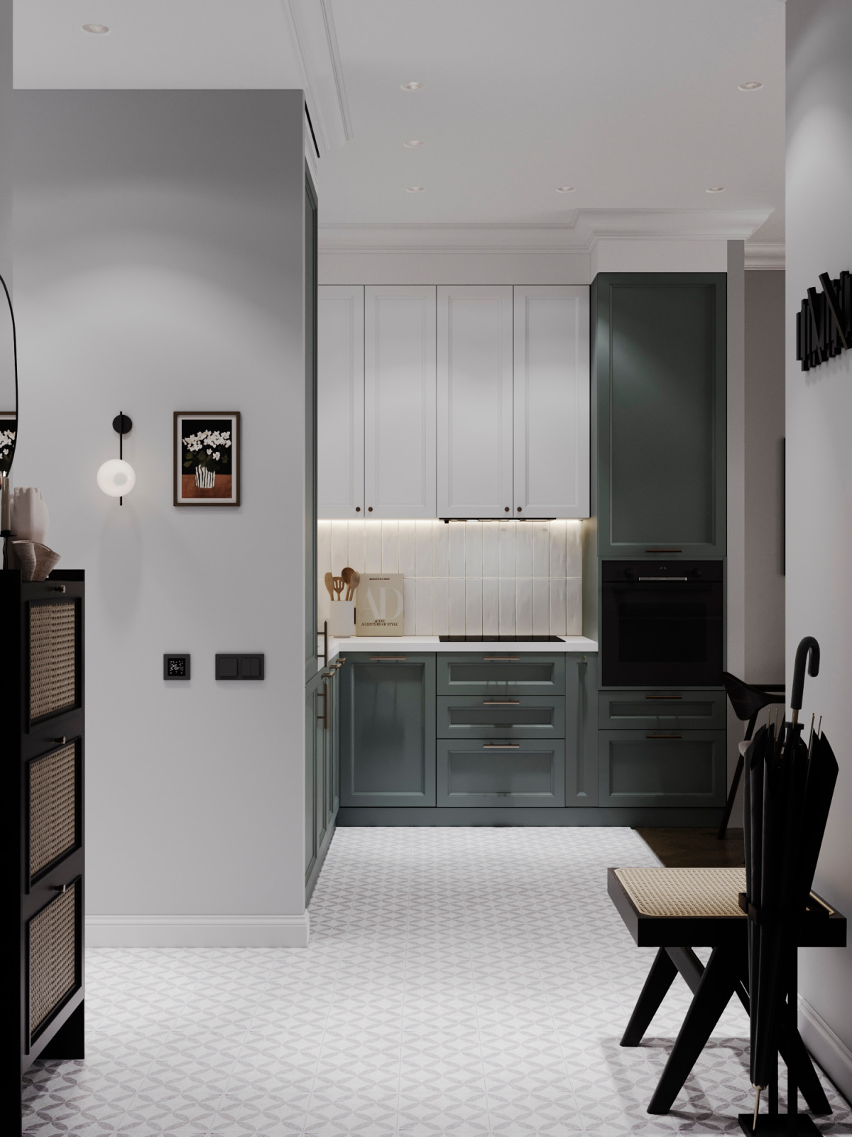 Современный mid-century в ЖК Западный Порт