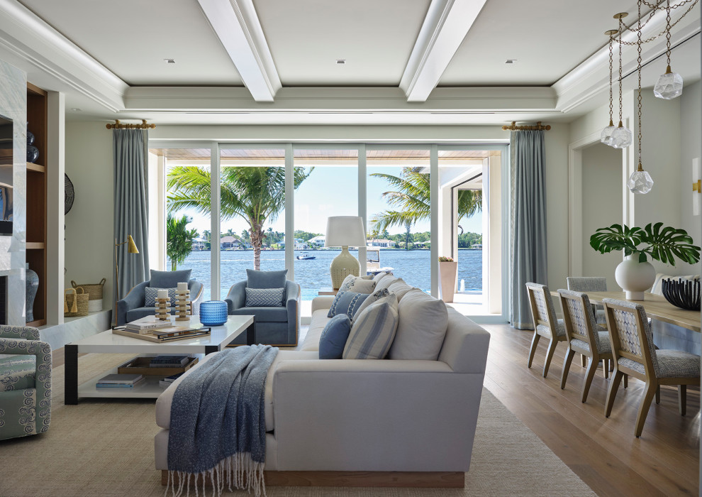 Inspiration for a coastal living room remodel in Miami