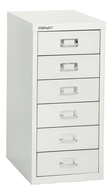 Bisley 6-Drawer Steel Multidrawer Storage Cabinet, White