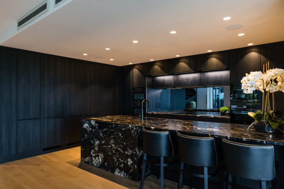 Moody Modern New Build with Natural Stone Benches