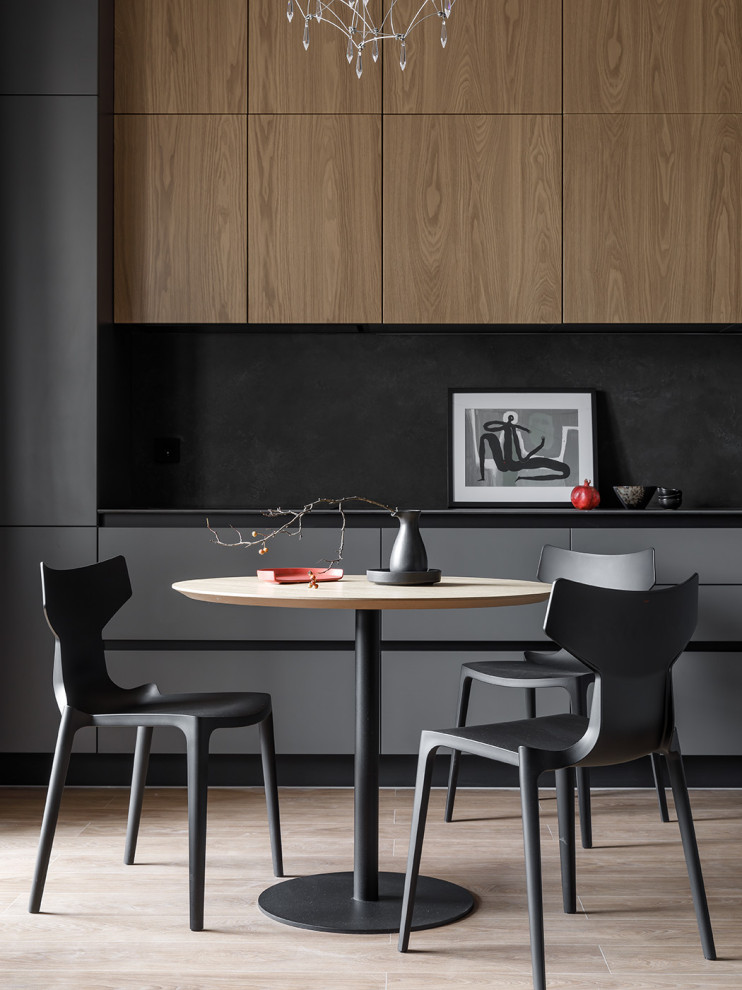 Реализованная квартира под сдачу в темных тонах в ЖК Притяжение