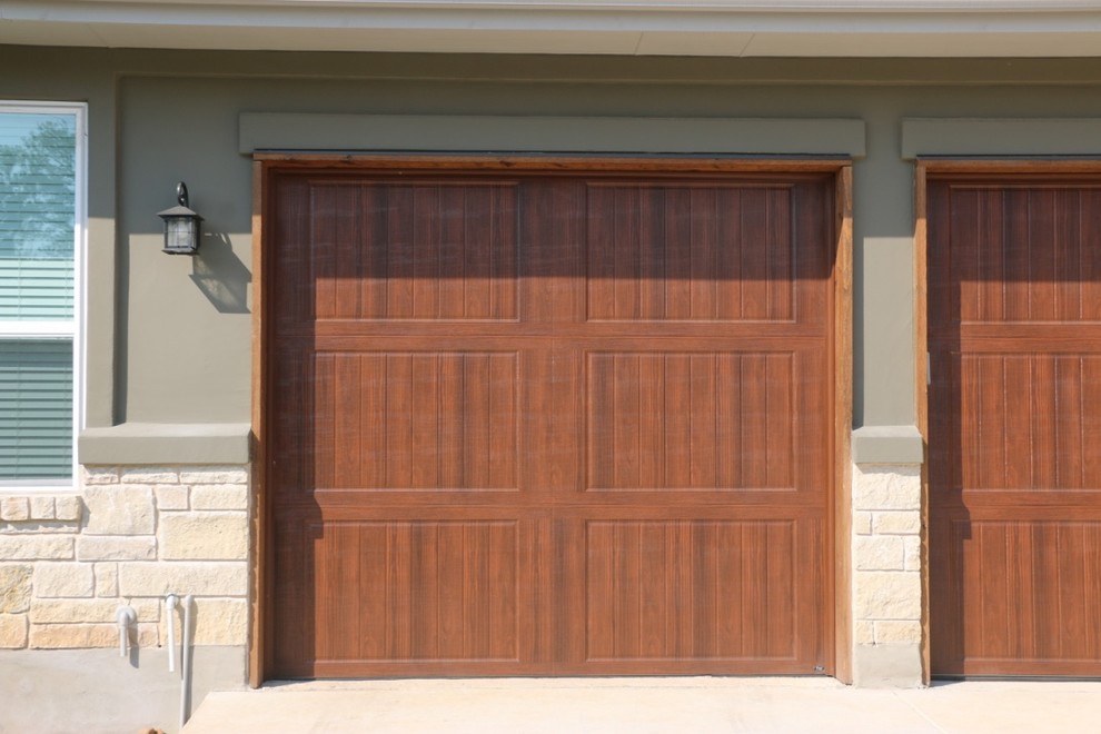 Steel, Wood Grain Color Garage Door Traditional Austin by Cedar