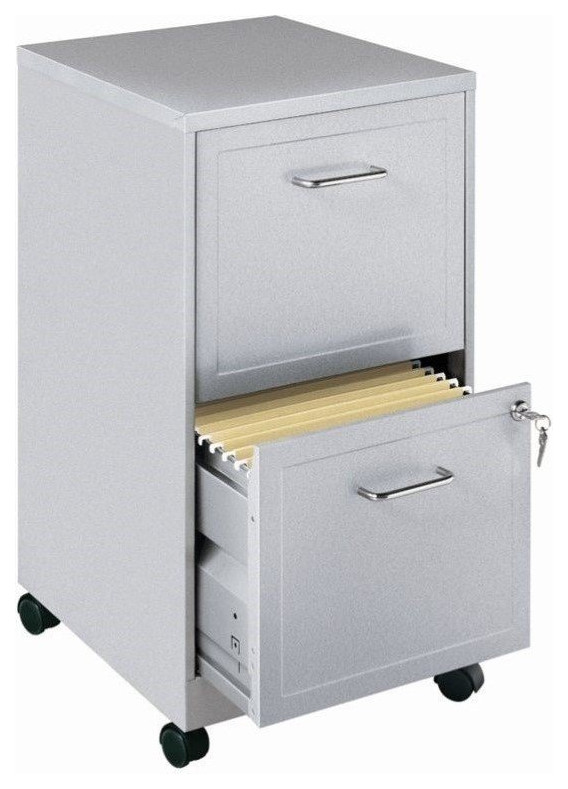 Space Solutions 18" Metal 2 Drawer Mobile Smart Vertical File