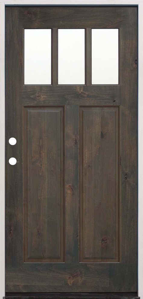 Right-Hand Inswing Ash Alder Stained Wood Prehung Entry Door, 36"x80"