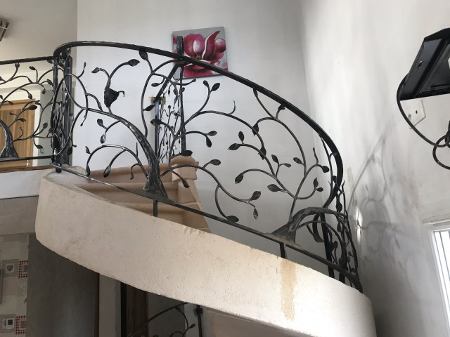 Rampe d'escalier en fer forgé sur mesure - Transitional - Staircase