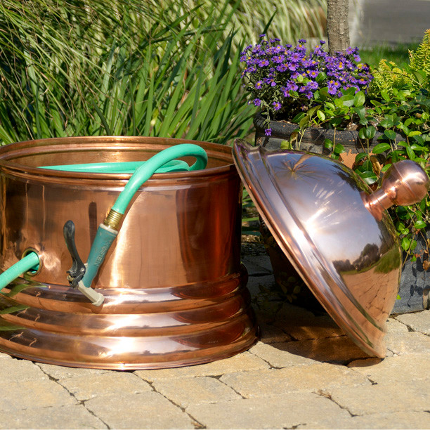 Palm Beach Copper Hose Pot - Eclectic - Outdoor Decor ... Palm Beach Copper Hose Pot Eclectic Outdoor Decor
