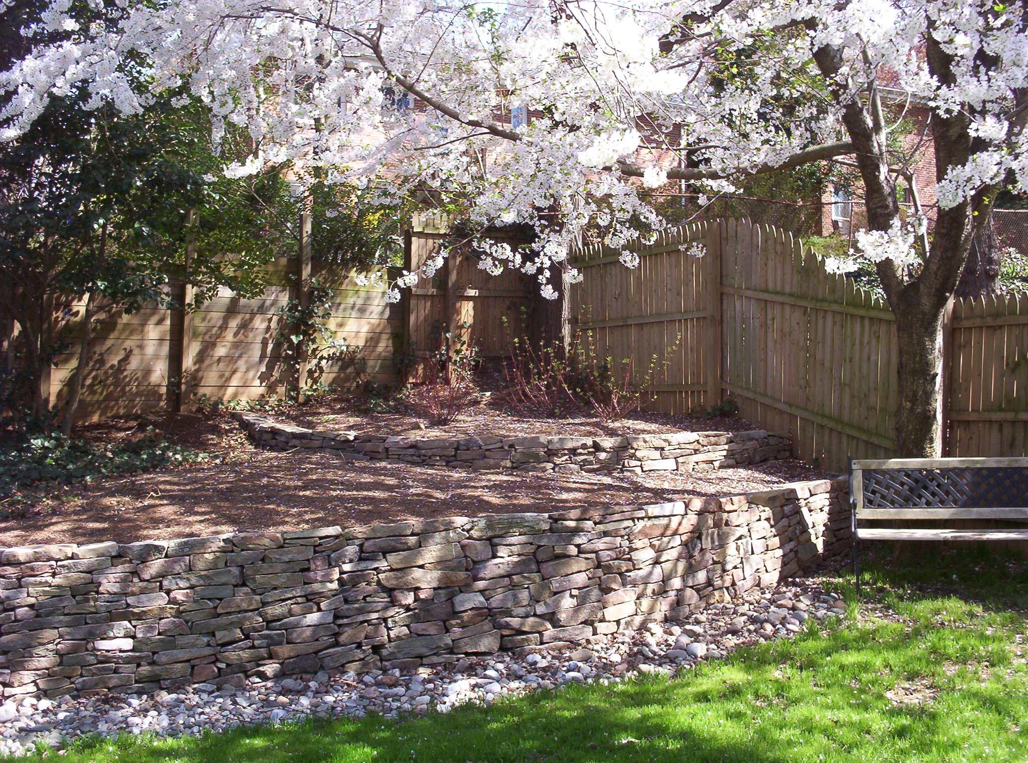 Back yard retaining wall