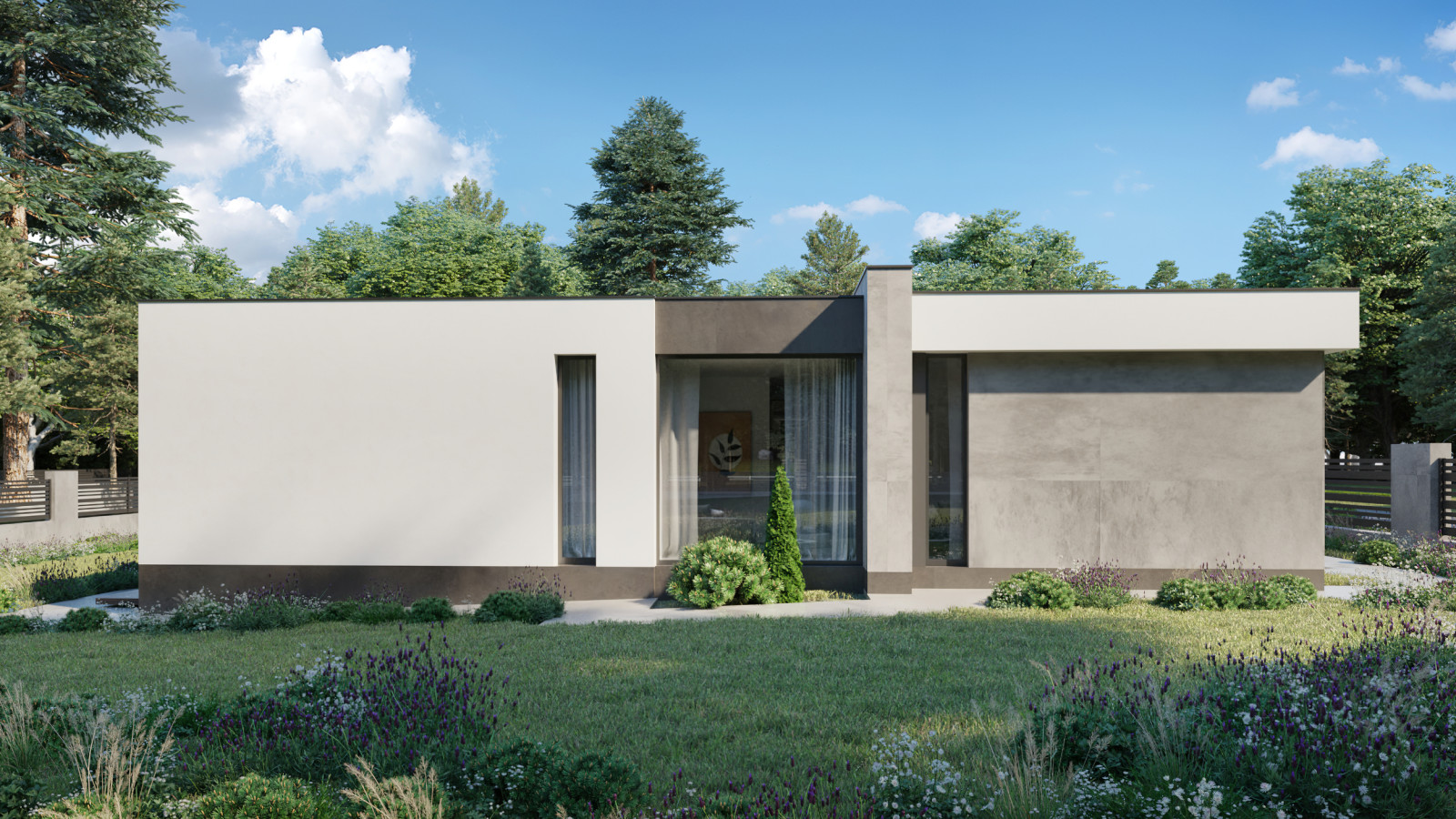 Проект индивидуального жилого дома и бани в КП "Цветочный"