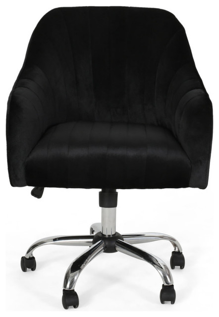 velvet black desk chair