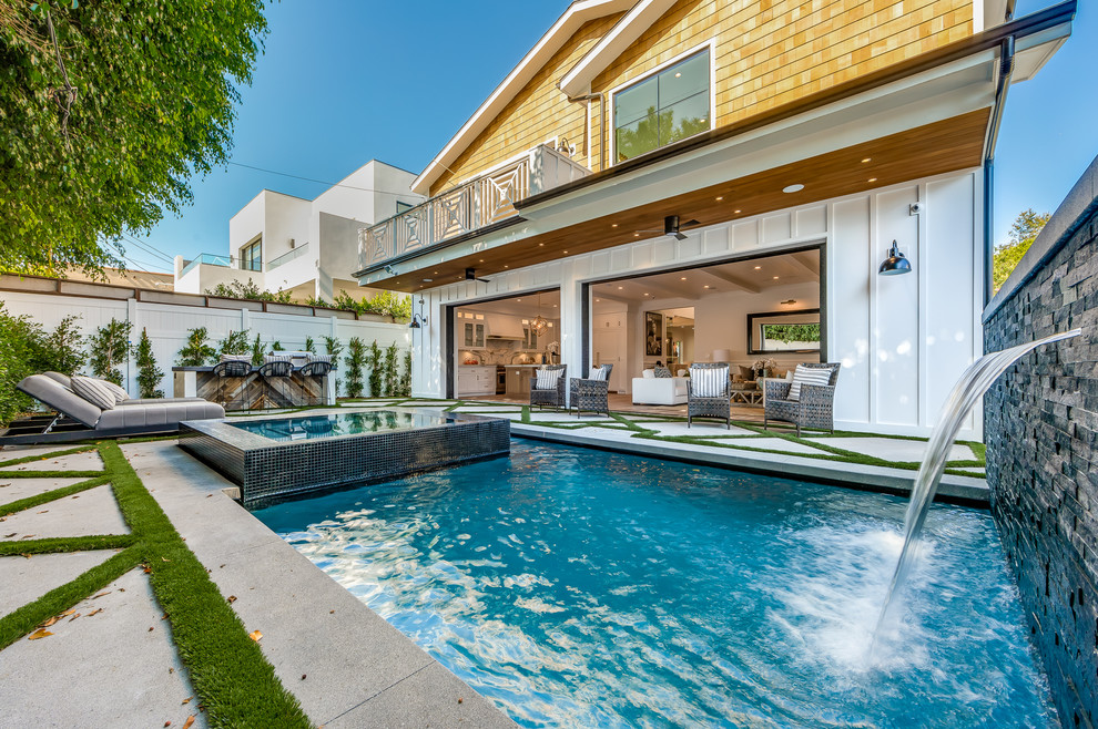 Design ideas for a transitional pool in Los Angeles.