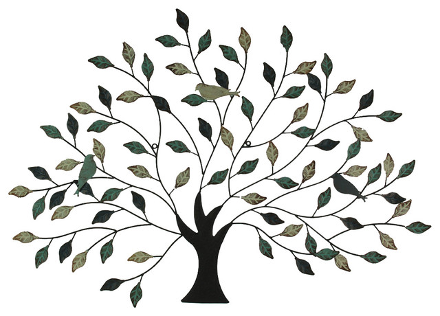 Contemporary Wall Decor Floral Leaf Sculpture Nature Wall Hanging Iron Wire Fan