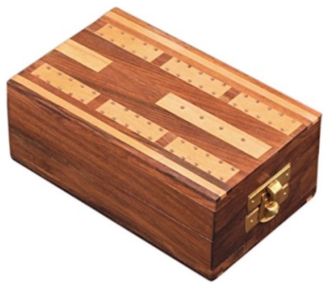 Wooden Standard Double Deck Playing Cards Holder Case Storage Box