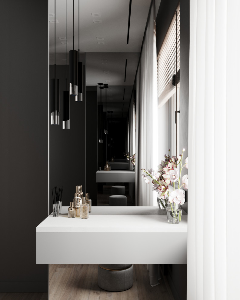 Стильный дом с красными акцентами