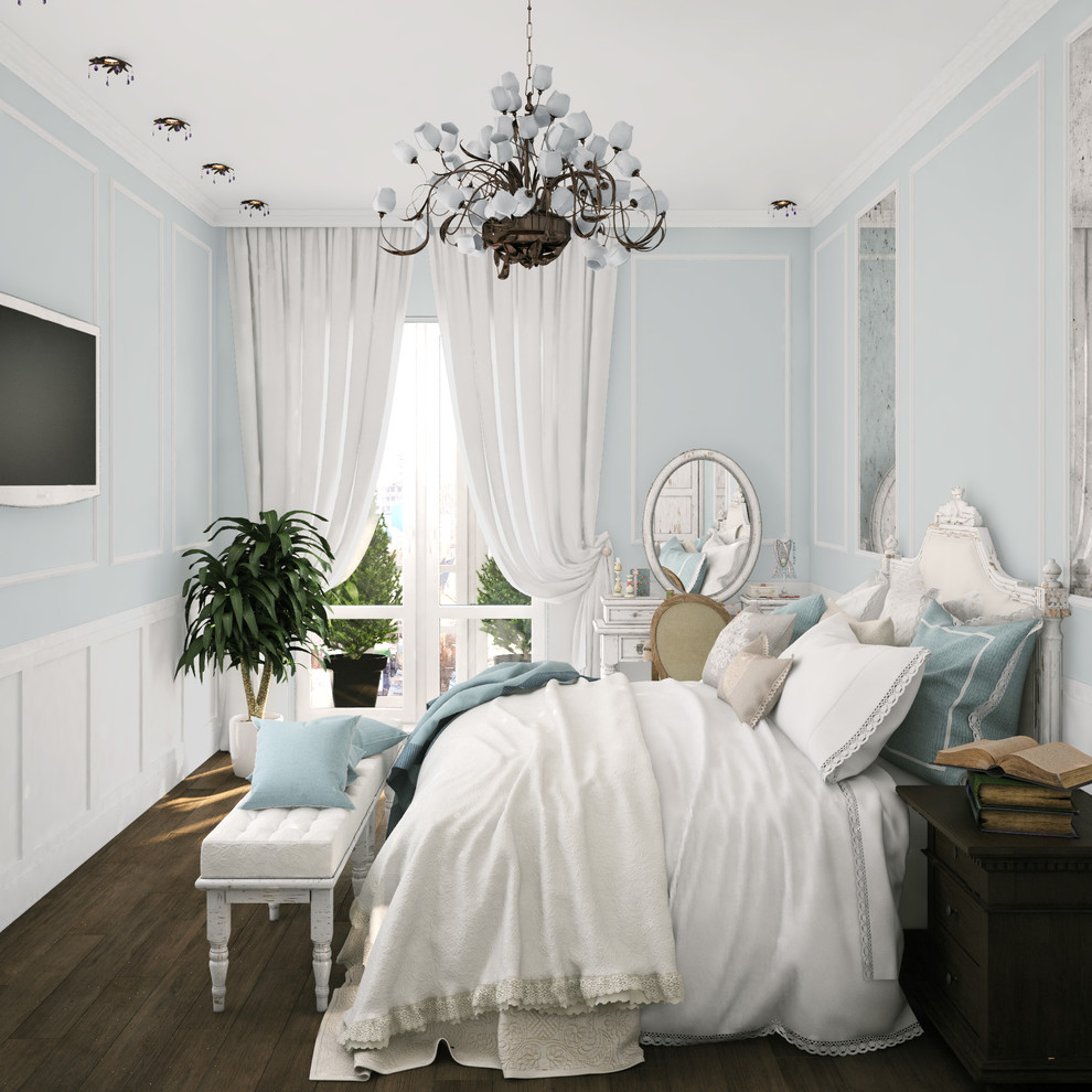 Голубая спальня в стиле шебби-шик