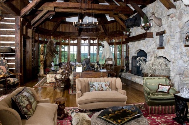 Rustic Atrium Living Room - Traditional - Living Room - New York - by ...