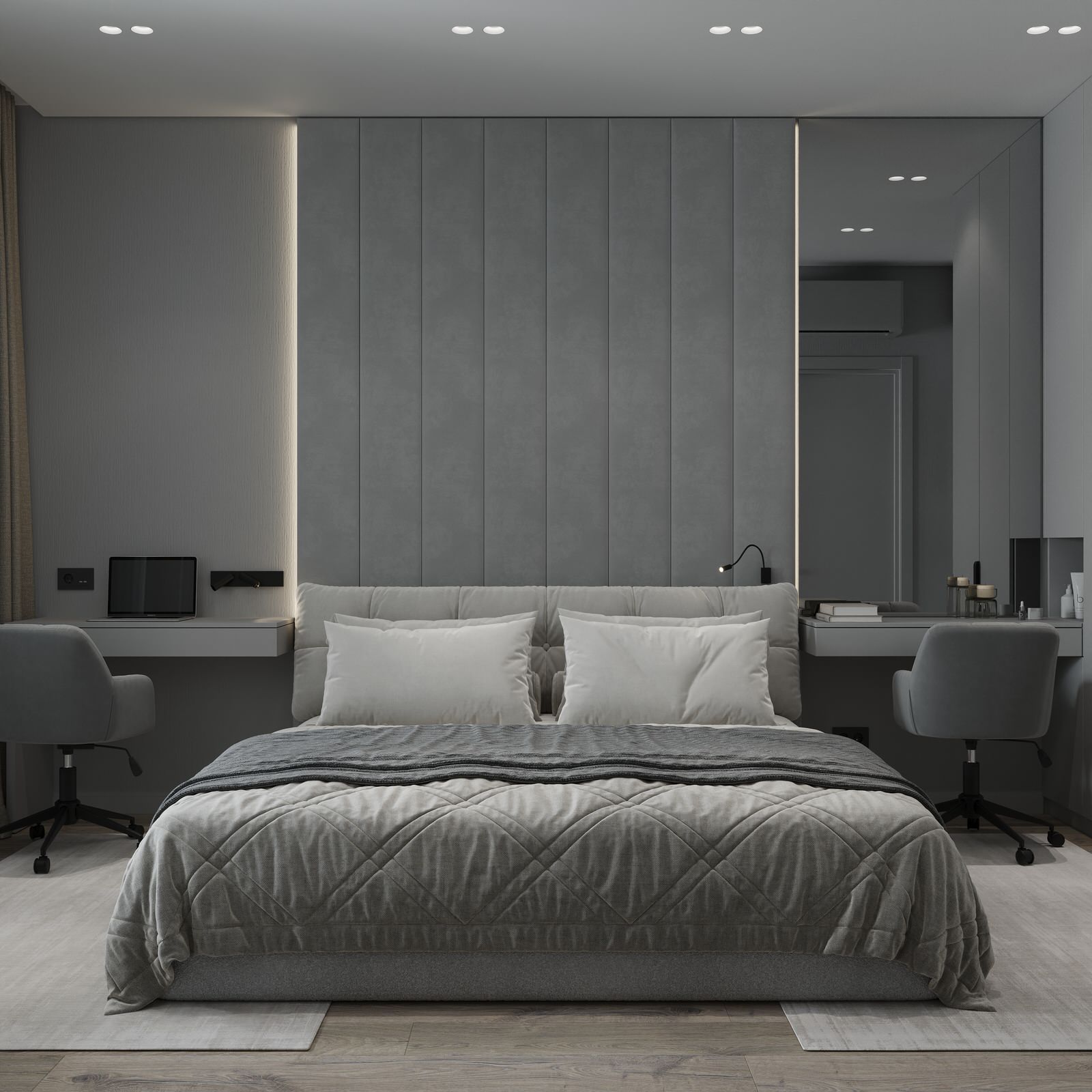 Проект квартиры для молодой семьи в Екатеринбурге. Спальня