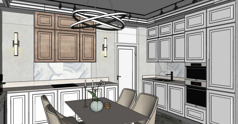 Зависая над городом (эскиз зоны гостиной)