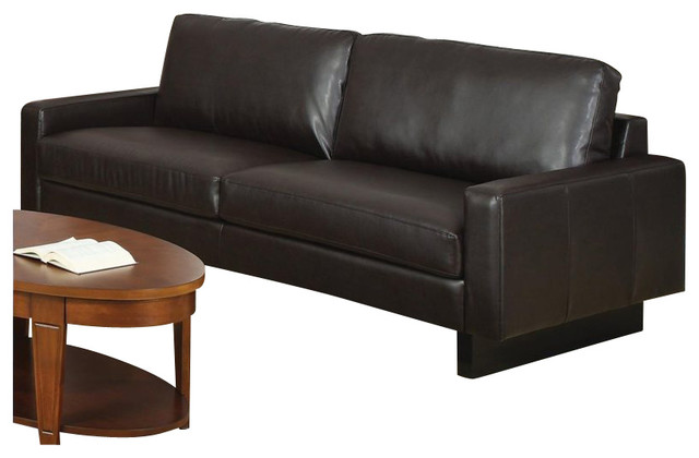 Coaster Ava Contemporary Leather Sofa with Platform Legs ...