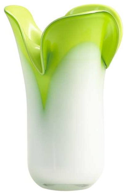 Cyan Design Large Andre Vase, Green and White
