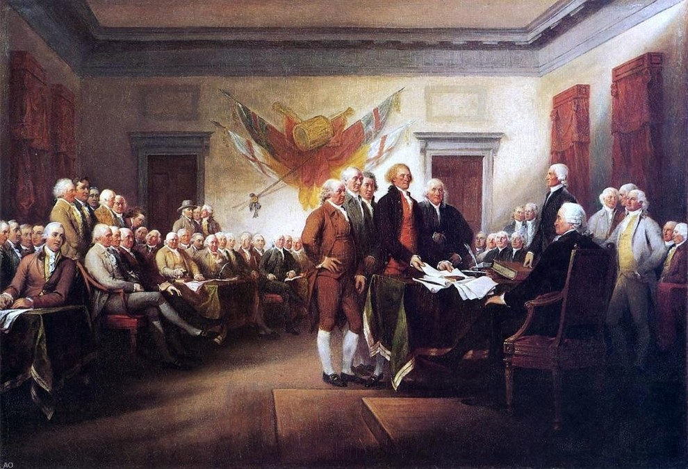 John Trumbull The Declaration of Independence July 4 1776 Wall Decal, 18x27 Traditional