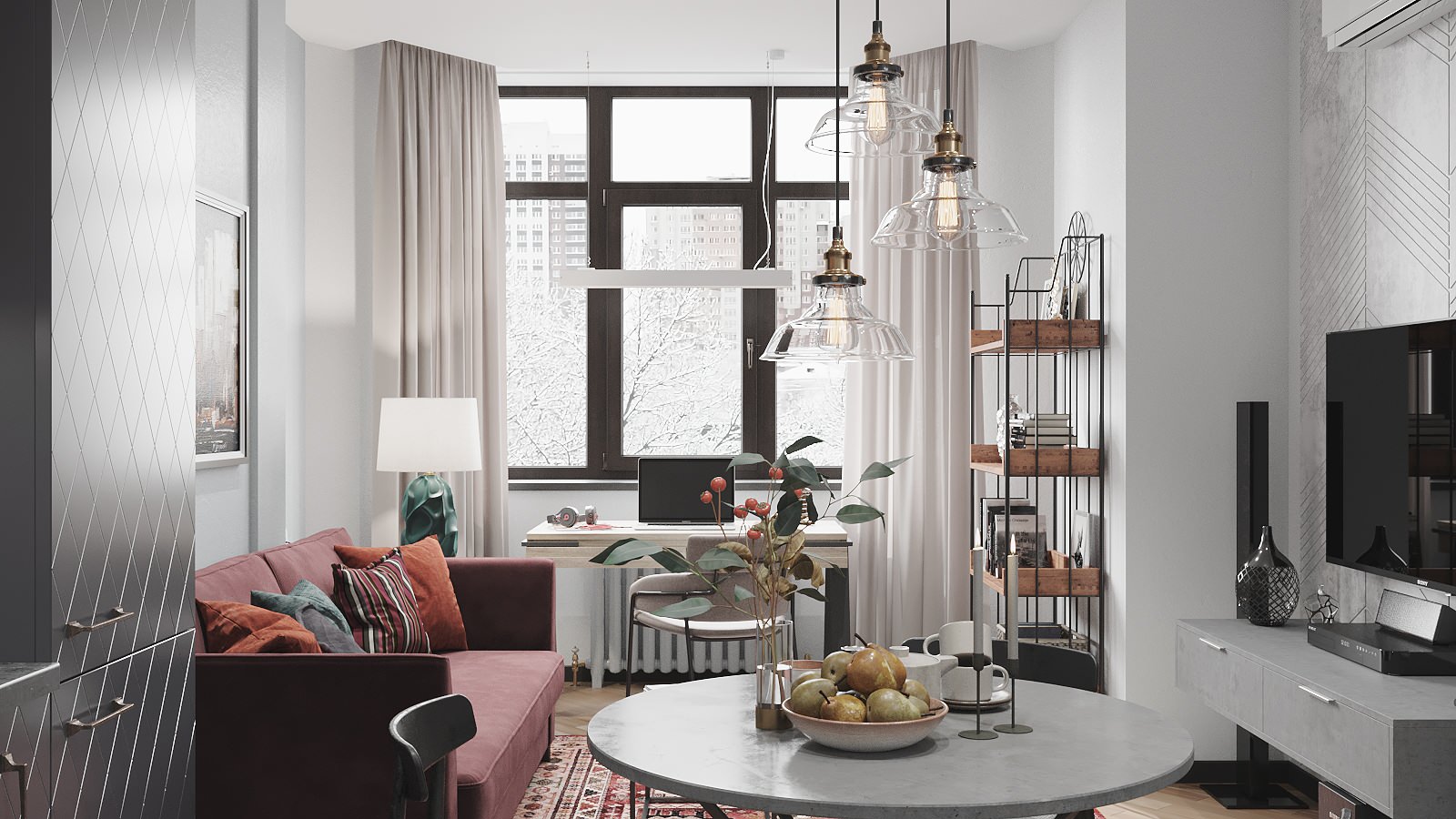 Воображение с этническими мотивами. Проект квартиры 55 м2 в Москве.