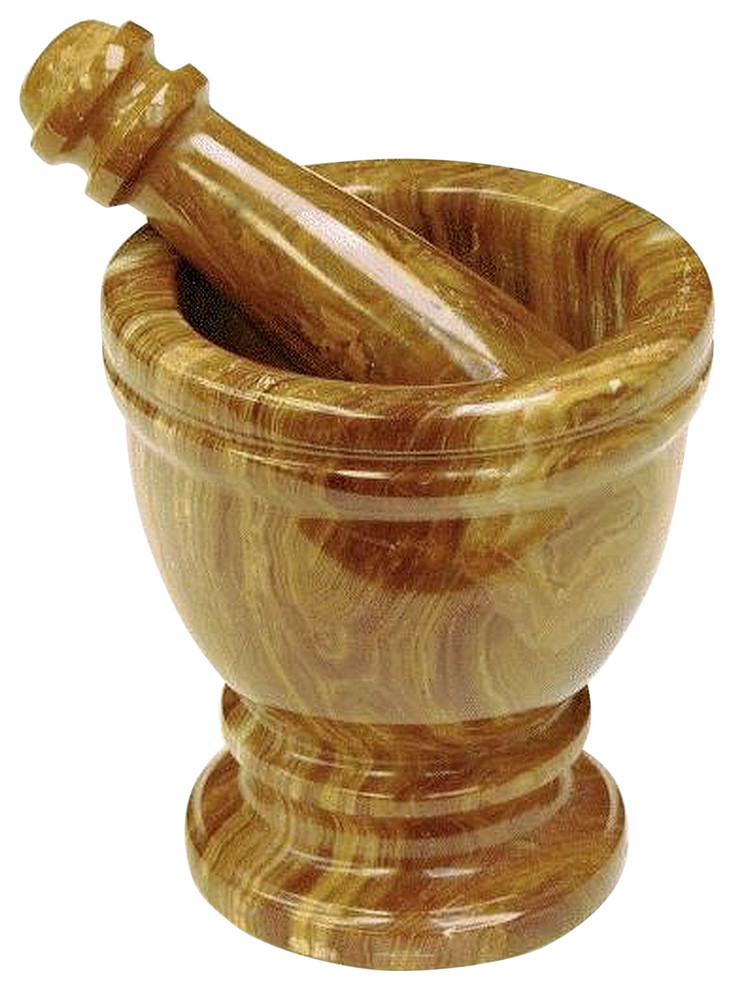 Multi Onyx Classic Mortar/Pestle Traditional Mortar And Pestle Sets
