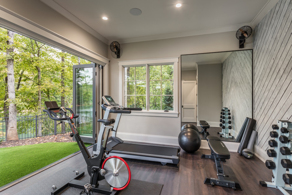 Design ideas for a country home gym in Other.