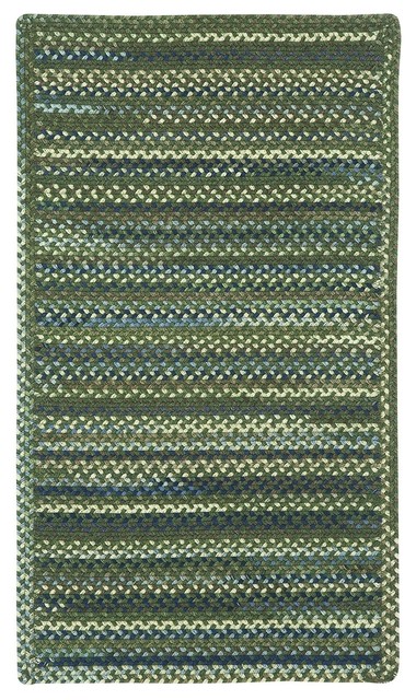 Braided Manchester 1'6"x3' Rectangle Green Fields Area Rug