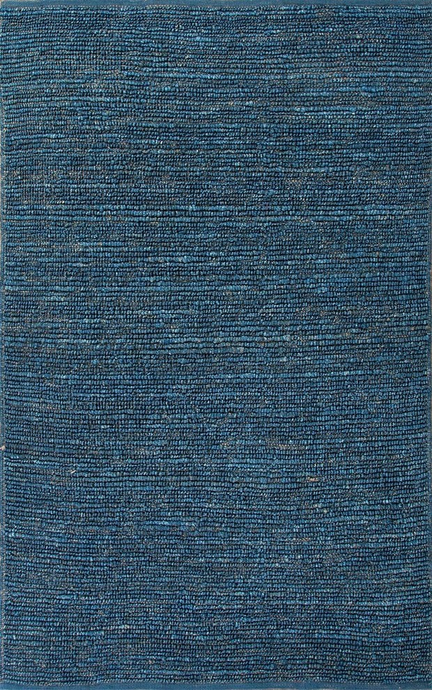 Naturals Solid Pattern Jute Blue/Area Rug (2 x 3)
