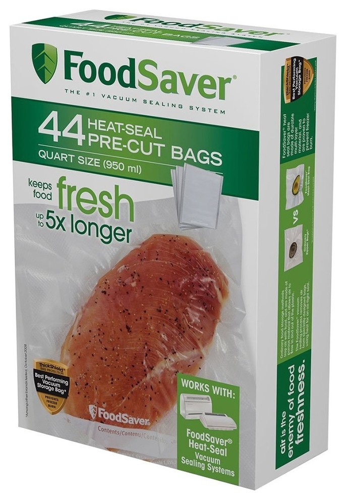 Foodsaver Heat Seal Bags, 8"x11", 44 Count, Quart