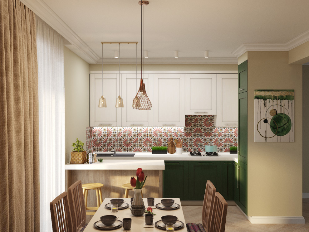 Дизайн проект кухни, гостиной и санузла