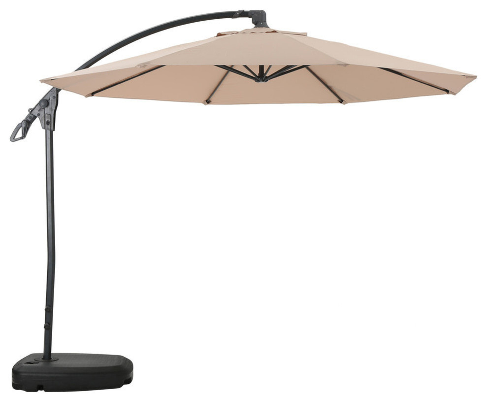 GDF Studio Sahara Outdoor Water Resistant Canopy With Plastic Base Aluminum Pole, Sand