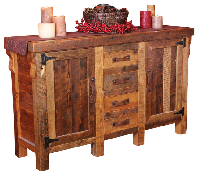 Black Mountain Reclaimed Wood Sideboard Traditional Buffets And