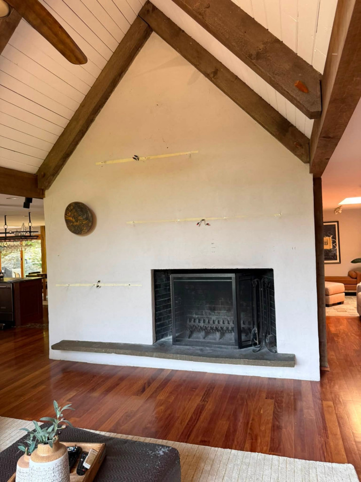 Microcement Fireplace renovation