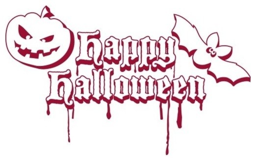 Happy Halloween Wall Decal, Dark Red, 59"x36"