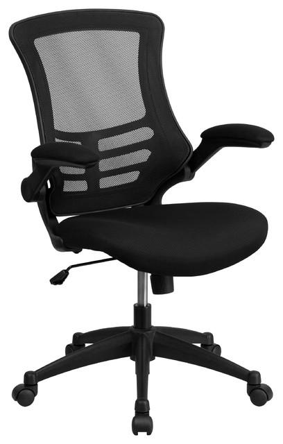 Flash Furniture Mid-Back Black Mesh Chair With Nylon Base